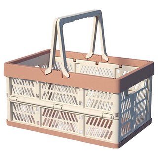 Haruon 可折疊野餐購物籃 大型(38 x 20 x 20 cm), 粉紅色, 1個