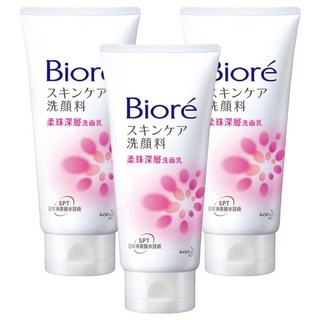 Biore 蜜妮 台灣公司貨 柔珠深層洗面乳, 100g, 3件