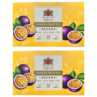 東爵好茶 澄蜜百香果茶 百香果風味紅茶 茶包, 2g, 20包, 2盒