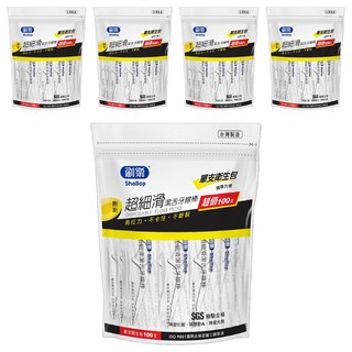 Shallop 刷樂 超細滑潔舌牙線棒衛生包, 100支, 5袋
