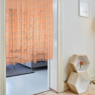 LASSLEY 蕾絲妮 歐風雅致紗簾 橘色 台灣製, 150 x 145cm