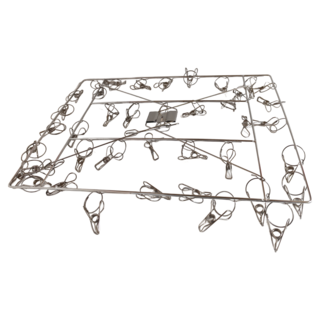 德利生活 多夾防風扣不鏽鋼曬衣架 40夾, 不鏽鋼, 30x30x40cm