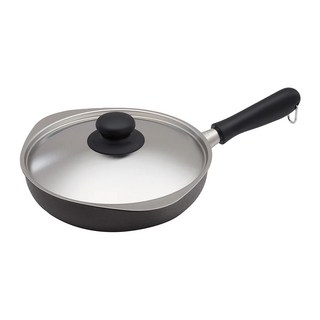 柳宗理 雙網紋單手鐵鍋 附蓋 22cm 086190, 1個