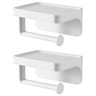 KM 磁吸無痕壁掛式捲紙架, 白色, 2個