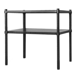 dayneeds 日需百備 極致美學 烤漆二層架 沖孔鐵架 展示架, 黑色, 2層