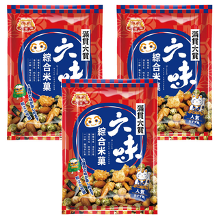大嘟嘟 六味綜合米菓, 3個, 144g