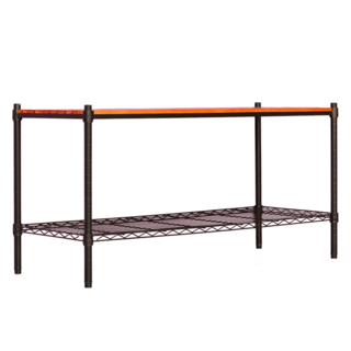 dayneeds 日需百備 松木 烤漆架, 黑色 + 木色, 2層