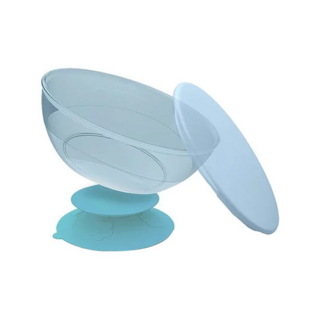 kidsme 雙面吸盤連碗 (有蓋) 寶寶餐具 防滑設計, 天空藍, 1組