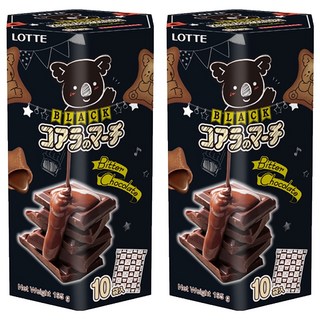 LOTTE 樂天 小熊餅 濃黑巧克力風味 口感濃郁 內餡可可含量增加25% 餅乾苦甜適中, 195g, 2盒