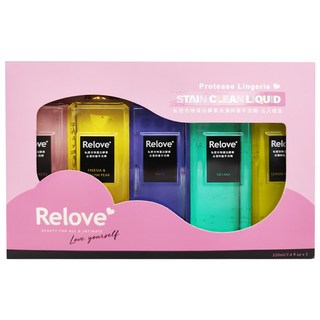Relove 私密衣物蛋白酵素去漬抑菌手洗精禮盒, 220ml, 5瓶