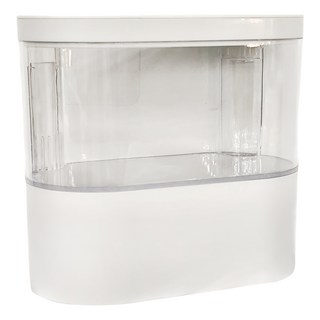 水幻奇境 圓弧小魚缸 普通款 迷你桌面魚缸 高強度PS材質 4L水容量 USB充電, 白色, 1個