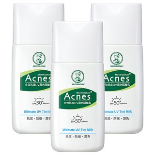MENTHOLATUM 曼秀雷敦 Acnes 台灣公司貨 多效抗痘UV潤色隔離乳 SPF50+ PA++++, 30g, 3瓶