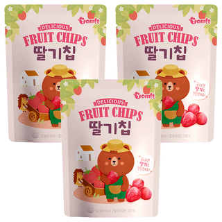 韓爸田園日記 寶寶草莓乾水果片, 12g, 3包