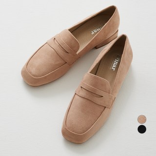 afinar 方頭麂皮便士樂福鞋 (跟高 2.5cm)