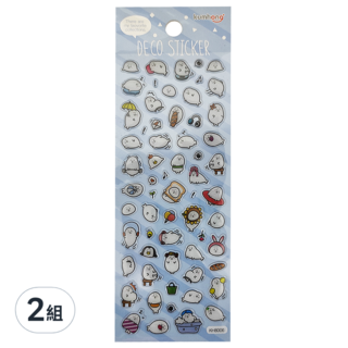 kumhong 浮凸貼紙, 小海豹 藍色, 2組