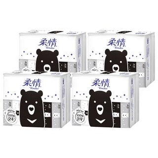 柔情 抽取式衛生紙 熊熊經典款 100抽, 24包, 4袋