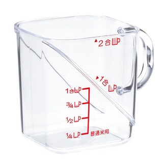 inomata 塑膠米的量杯 360ml, 1個, 透明