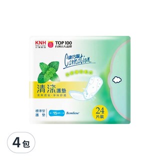 康乃馨 清涼棉護墊, 標準型 15cm, 24片, 4包