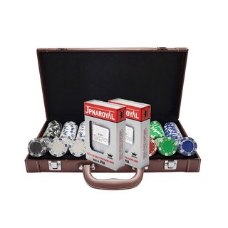 籌碼箱+JPNA撲克 2入+籌碼 300入組, 棕色（盒），隨機發貨（方片）