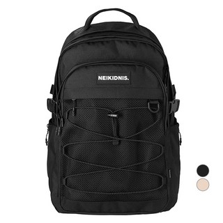 NEIKIDNIS EPIC經典網繩後背包, 黑色