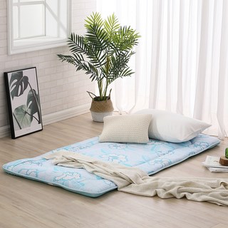 LAMINA 樂米娜 蝶花飛舞100%精梳棉日式床墊, 藍色