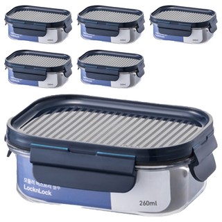LocknLock 樂扣樂扣 Modular 長方形積木晶透保鮮盒, 260ml, 6個