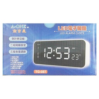 A-ONE 金吉星 LED電子鬧鐘，倒計時功能，溫度顯示, TG-087