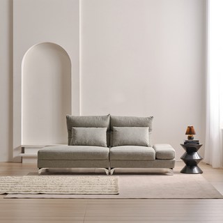 소르니아 뉴이드 틸팅 패브릭 3인용 소파 팔걸이 좌형 + 쿠션 2p 방문설치, 그레이시그린