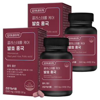 모어네이처 콜레스테롤 케어 발효 홍국, 60정, 2개