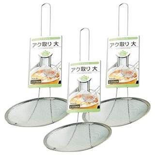 Echo 湯類浮沫撈取杓 全不鏽鋼材質安全衛生 柄部中空設計方便吊掛收納, 115mm, 3個