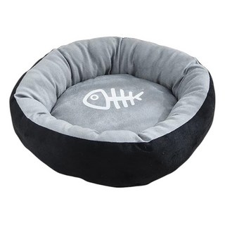 毛皇上 蛋塔窩 貓狗通用寵物床 短毛絨, S (直徑40cm), 灰黑色, 1個