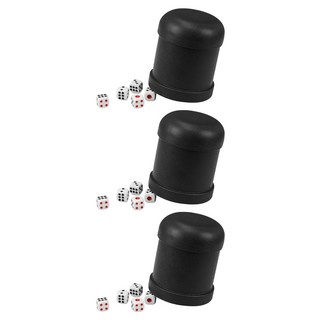 AHOYE 骰盅 + 骰子 黑色 3組 - 桌遊配件