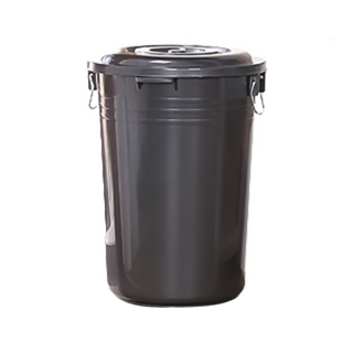 生活King 銀采萬年桶 46L(含蓋)/1組 適用於客廳、浴室、廚房、陽台、室外 銀色 台灣生產, 45.3 x 43.2 x 50.3cm, 灰色