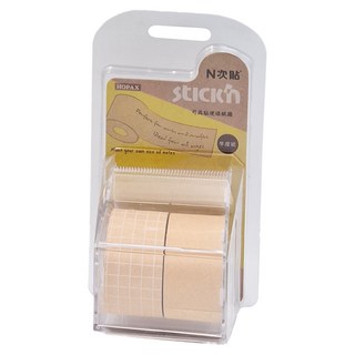 N次貼 牛皮紙便條紙捲 NS_61219 25mmX10M, 空白 + 格線, 2捲, 6組
