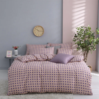 藍貓BlueCat 舒柔棉銀離子防螨抗菌印花床包枕套組 單人 艾瑪士 親膚透氣舒適