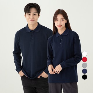 CARET PK長袖Polo衫, 海軍藍