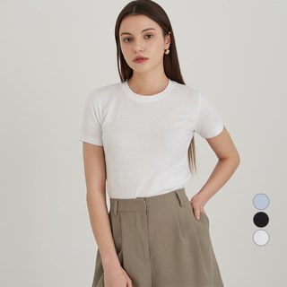 ELLE GIRL 여성용 통기성 슬림핏 크롭 반팔 티셔츠