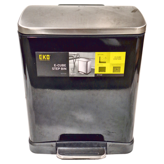 EKO 逸酷靜音緩降垃圾桶 12L, 29.5 x 26.5 x 36.5cm, 高光黑
