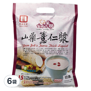 源順食品 自然笑顏 山藥薏仁漿, 420g, 6袋