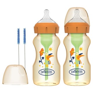 닥터브라운 유아용 와이드넥 허밍버드 PPSU 젖병, 혼합색상, 270ml, 1세트