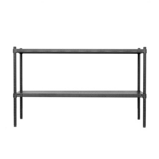 dayneeds 日需百備 極致美學 烤漆架 沖孔鐵架 收納層架, 2層, 黑色