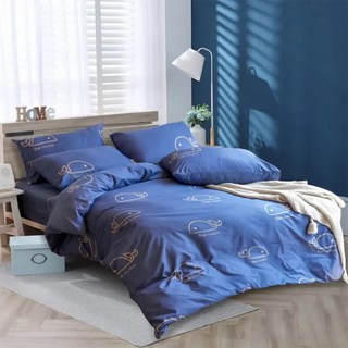 Blue Cat 藍貓 銀離子抗菌印花床包 雙人特大