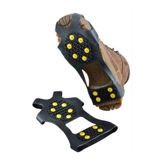 Hanbyul Nara 男女通用 登山用 雪地防滑 便攜式冰爪 2入, 黑色