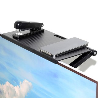 코멧 TV 모니터 상단 공간활용 거치 다용도 선반, 블랙, 2개