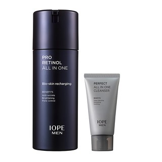 IOPE 艾諾碧 男士多合1維生素A精華液+完美洗面乳套裝，抗皺，亮白，毛孔護理, 1組