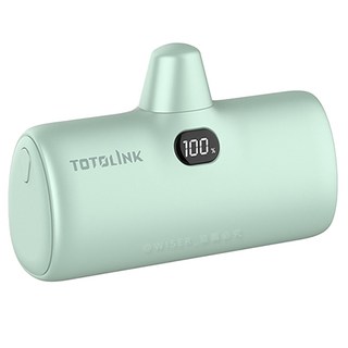 TOTOLINK iPuppy5000C 口袋行動電源 PD 20W快充 LED電量顯示, 幻綠色