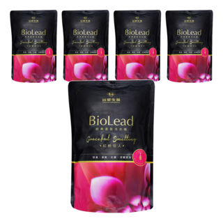 台塑生醫 BioLead 香氛洗衣精 紅粉佳人 補充包, 1.8kg, 5包