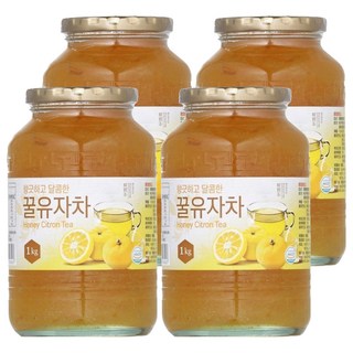 逢國食品 韓國蜂蜜柚子茶, 1kg, 1罐, 4罐