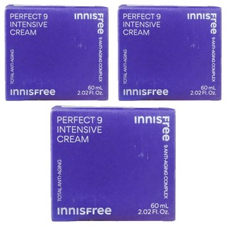 INNISFREE 九重完美青春再生活膚霜 溫和低刺激親膚配方 蜜期修護肌膚 乳霜質地包覆注入營養, 60ml, 3罐