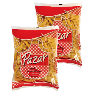 Pazar 雙尖通心麵 100% 杜蘭小麥粉製成 無鹽無添加 口感厚實 適合搭配醬汁 DIY 主食, 500g, 2包